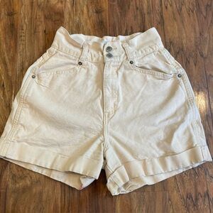 Bonjour Vintage High Rise Cuffed beige Shorts Girls Junior 5